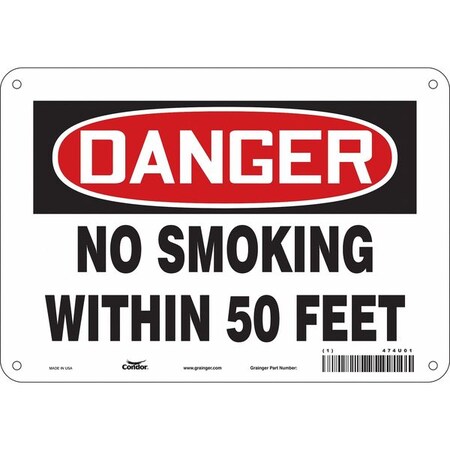 Condor Safety Sign, 7" H, 10" W, Polyethylene, Vertical Rectangle, English, 474U01 474U01