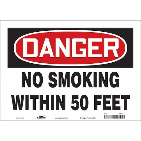 Condor Safety Sign, 10" H, 14 in W, Vinyl, Horizontal Rectangle, English, 474U05 474U05