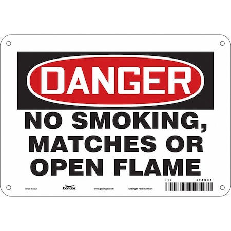 Condor Safety Sign, 7" H, 10" W, Polyethylene, Vertical Rectangle, English, 474U08 474U08