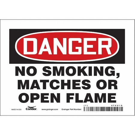 Condor Safety Sign, 5 in H, 7 in W, Vinyl, Horizontal Rectangle, English, 474U10 474U10