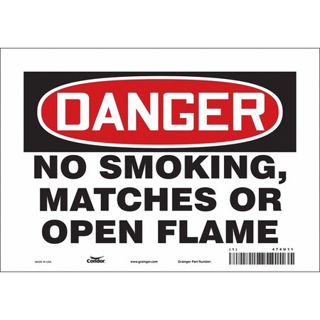 Condor Safety Sign, 7" H, 10" W, Vinyl, Vertical Rectangle, English, 474U11 474U11