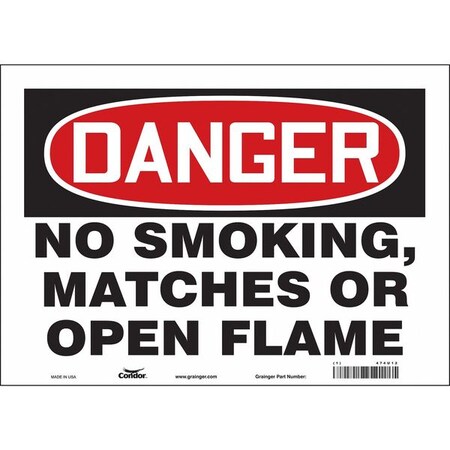 Condor Safety Sign, 10" H, 14 in W, Vinyl, Horizontal Rectangle, English, 474U12 474U12