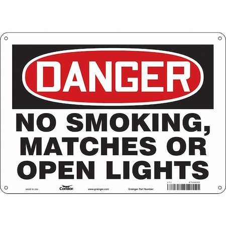 Condor Safety Sign, 10" H, 14 in W, Horizontal Rectangle, English, 474U20 474U20