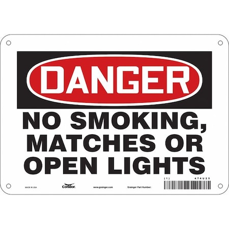 Condor Safety Sign, 7" H, 10" W, Polyethylene, Vertical Rectangle, English, 474U25 474U25