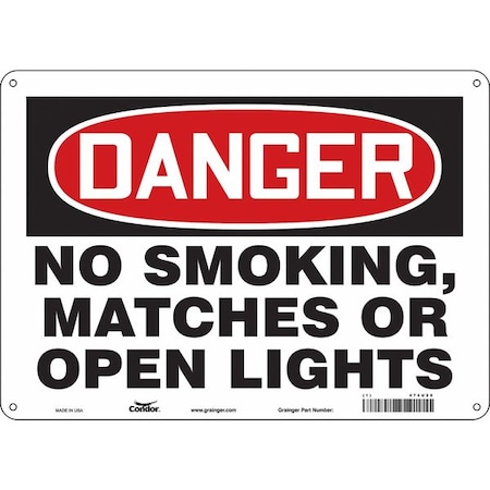 Condor Safety Sign, 10" H, 14 in W, Polyethylene, Horizontal Rectangle, English, 474U26 474U26