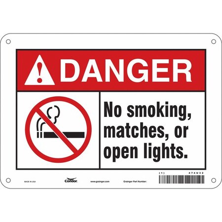 Condor Safety Sign, 7" H, 10" W, Vertical Rectangle, English, 474U32 474U32