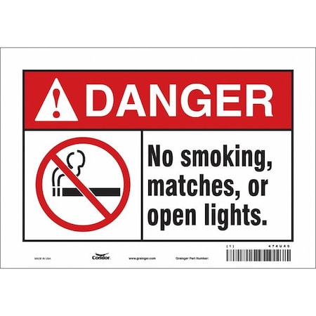 Condor Safety Sign, 7" H, 10" W, Vinyl, Vertical Rectangle, English, 474U40 474U40