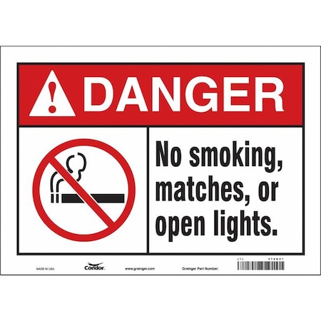 Condor Safety Sign, 10" H, 14 in W, Vinyl, Horizontal Rectangle, English, 474U41 474U41