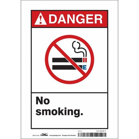 Condor Safety Sign, 10" H, 7 in W, Vinyl, Horizontal Rectangle, English, 474U57 474U57