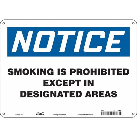 Condor Safety Sign, 10" H, 14 in W, Polyethylene, Horizontal Rectangle, English, 474V95 474V95
