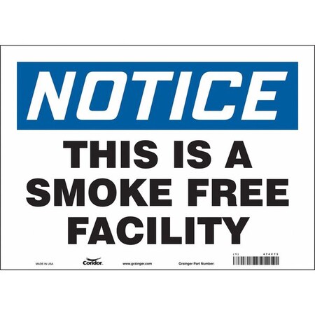 Condor Safety Sign, 10" H, 14 in W, Vinyl, Horizontal Rectangle, English, 474V75 474V75