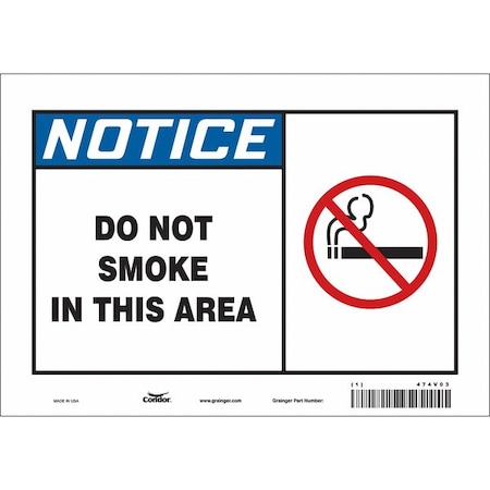 Condor Safety Sign, 7" H, 10" W, Vinyl, Vertical Rectangle, English, 474V03 474V03