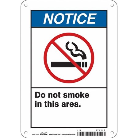 Condor Safety Sign, 10" H, 7 in W, Polyethylene, Horizontal Rectangle, English, 474V07 474V07