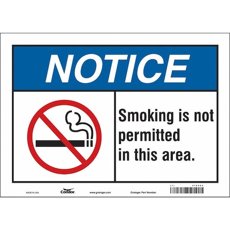 Condor Safety Sign, 10" H, 14 in W, Vinyl, Horizontal Rectangle, English, 474V25 474V25