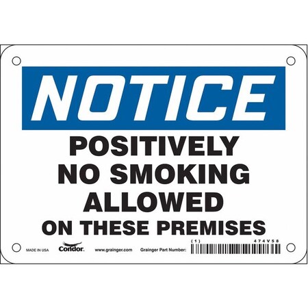 Condor Safety Sign, 5 in H, 7 in W, Vinyl, Horizontal Rectangle, English, 474V58 474V58