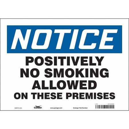 Condor Safety Sign, 10" H, 14 in W, Vinyl, Horizontal Rectangle, English, 474V60 474V60