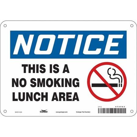 Condor Safety Sign, 7" H, 10" W, Polyethylene, Vertical Rectangle, English, 474V63 474V63