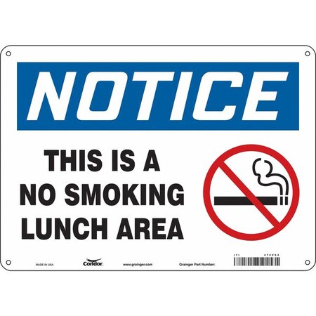 Condor Safety Sign, 10" H, 14 in W, Polyethylene, Horizontal Rectangle, English, 474V64 474V64