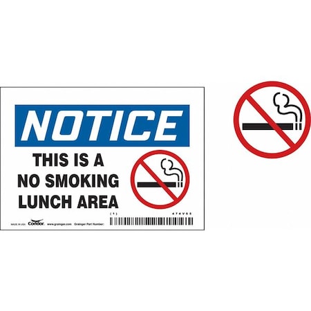 Condor Safety Sign, 3 1/2 in H, 5 in W, Vinyl, Horizontal Rectangle, English, 474V65 474V65