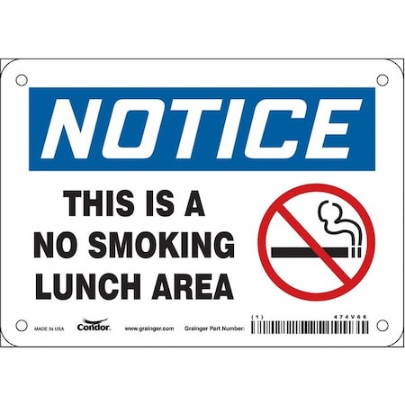 Condor Safety Sign, 5 in H, 7 in W, Vinyl, Horizontal Rectangle, English, 474V66 474V66