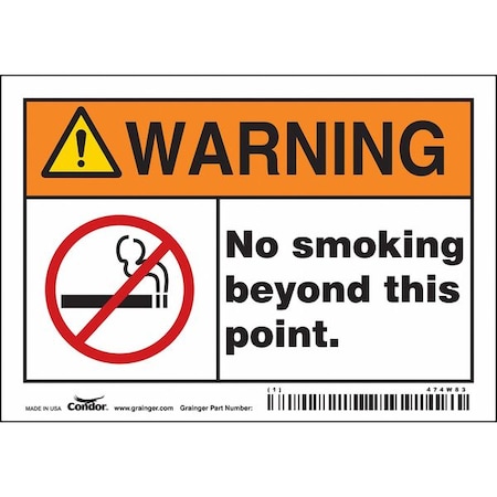 Condor Safety Sign, 3 1/2 in H, 5 in W, Vinyl, Horizontal Rectangle, English, 474W83 474W83