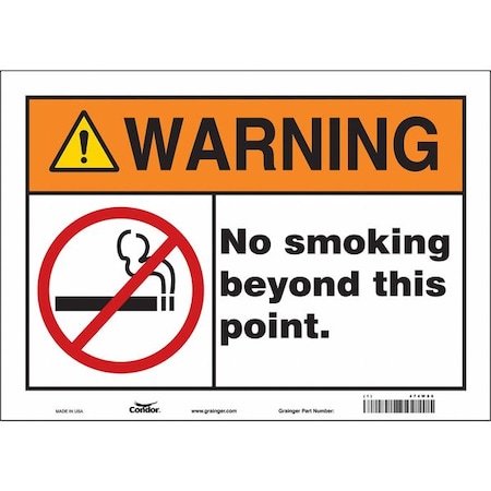 Condor Safety Sign, 10" H, 14 in W, Vinyl, Horizontal Rectangle, English, 474W86 474W86