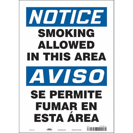 Condor Safety Sign, 14 in H, 10" W, Vinyl, Vertical Rectangle, English, Spanish, 474W14 474W14