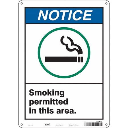 Condor Safety Sign, 14 in H, 10" W, Polyethylene, Vertical Rectangle, English, 474W30 474W30