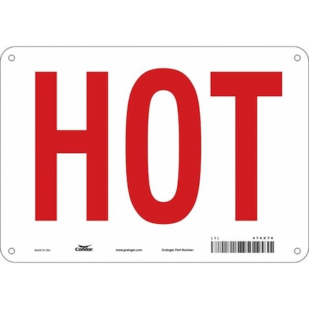Condor Safety Sign, 7 in Height, 10 in Width, Polyethylene, Vertical Rectangle, English, 474X74 474X74