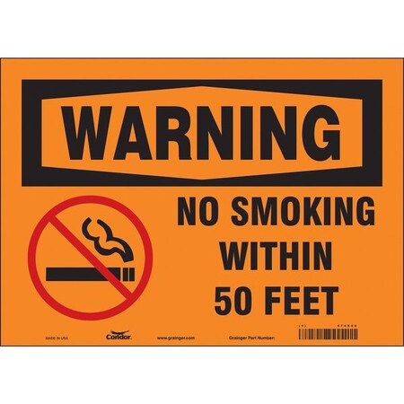 Condor Safety Sign, 10" H, 14 in W, Vinyl, Horizontal Rectangle, English, 474X46 474X46