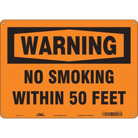 Condor Safety Sign, 10" H, 14 in W, Polyethylene, Horizontal Rectangle, English, 474X50 474X50