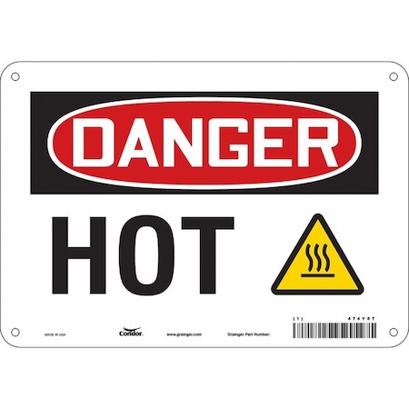 Condor Danger Sign, 10" W x 7" H, 0.032" Thick, 474Y87 474Y87