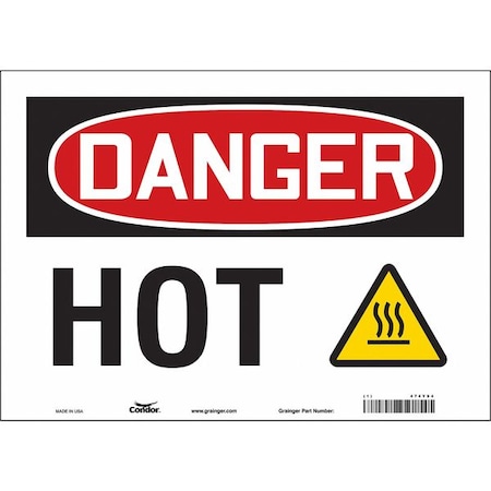 Condor Danger Sign, 10 in H, 14 in W, Vinyl, Horizontal Rectangle, English, 474Y94 474Y94