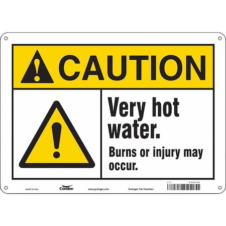 Condor Safety Sign, 10 in Height, 14 in Width, Polyethylene, Horizontal Rectangle, English, 474Y76 474Y76