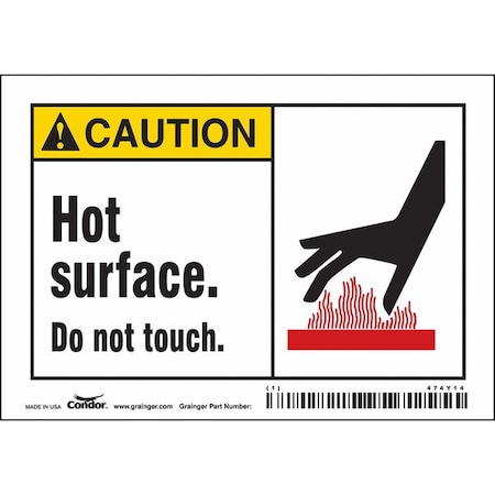 Condor Danger Sign, 3 1/2 in H, 5 in W, Vinyl, Horizontal Rectangle, English, 474Y14 474Y14