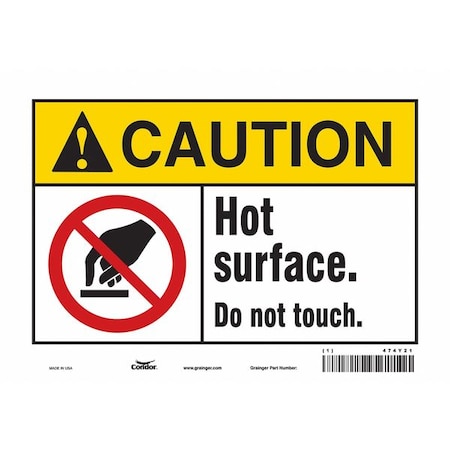 Condor Danger Sign, 7 in H, 10 in W, Vinyl, Vertical Rectangle, English, 474Y21 474Y21