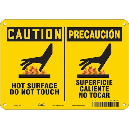 Condor Danger Sign, 7 in H, 10 in W, Polyethylene, Vertical Rectangle, English, Spanish, 474Y25 474Y25