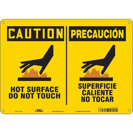 Condor Danger Sign, 10 in H, 14 in W, Polyethylene, Horizontal Rectangle, English, Spanish, 474Y26 474Y26