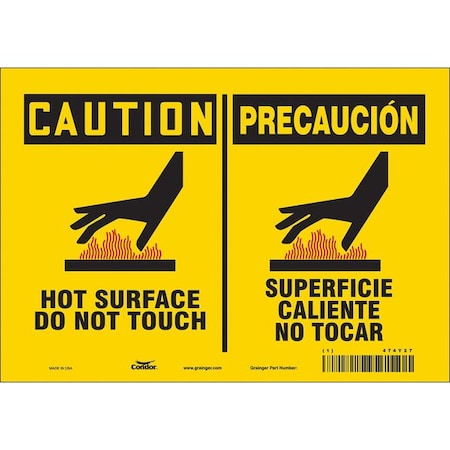 Condor Danger Sign, 7 in H, 10 in W, Vinyl, Vertical Rectangle, English, Spanish, 474Y27 474Y27