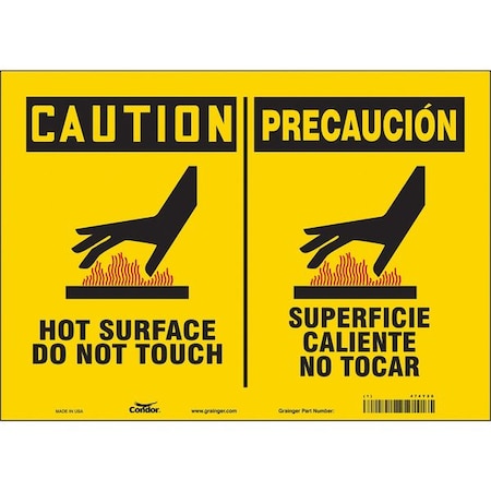 Condor Danger Sign, 10 in H, 14 in W, Vinyl, Horizontal Rectangle, English, Spanish, 474Y28 474Y28
