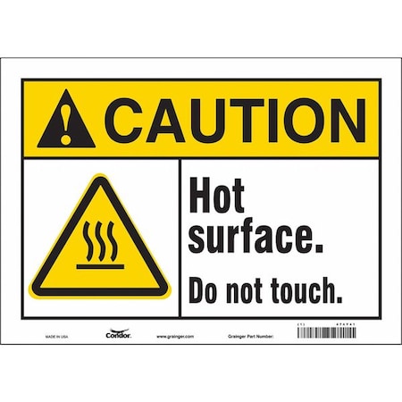 Condor Safety Sign, 10 in Height, 14 in Width, Vinyl, Horizontal Rectangle, English, 474Y41 474Y41