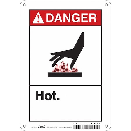 Condor Safety Sign, 10 in Height, 7 in Width, Aluminum, Horizontal Rectangle, English, 474Z85 474Z85