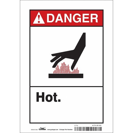 Condor Safety Sign, 10 in Height, 7 in Width, Vinyl, Horizontal Rectangle, English, 474Z89 474Z89