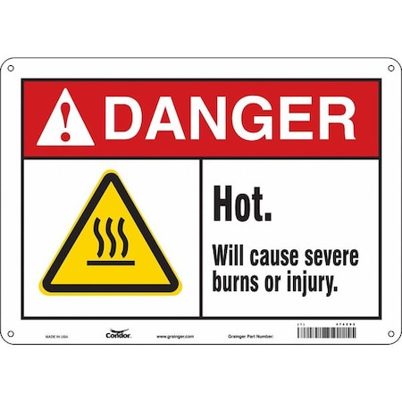 Condor Safety Sign, 10 in Height, 14 in Width, Aluminum, Horizontal Rectangle, English, 474Z92 474Z92