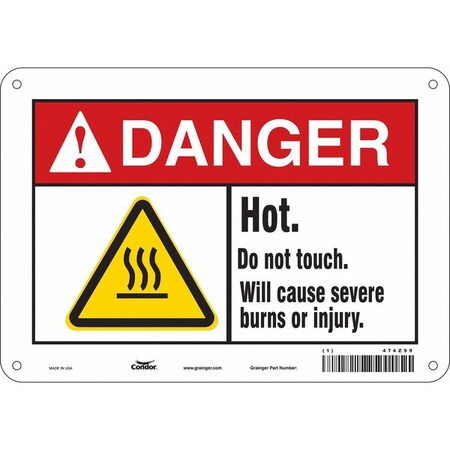 Condor Danger Sign, 10" W x 7" H, 0.032" Thick, 474Z99 474Z99