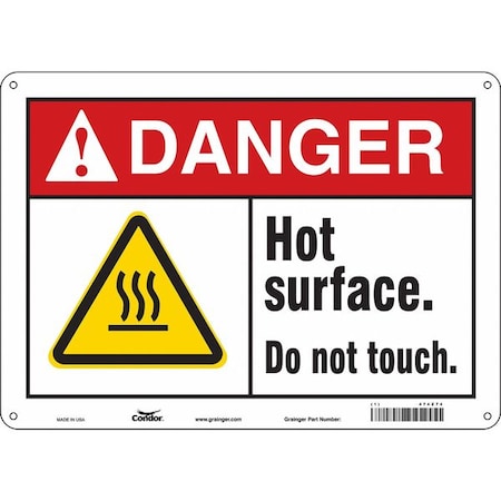 Condor Safety Sign, 10 in Height, 14 in Width, Polyethylene, Horizontal Rectangle, English, 474Z74 474Z74