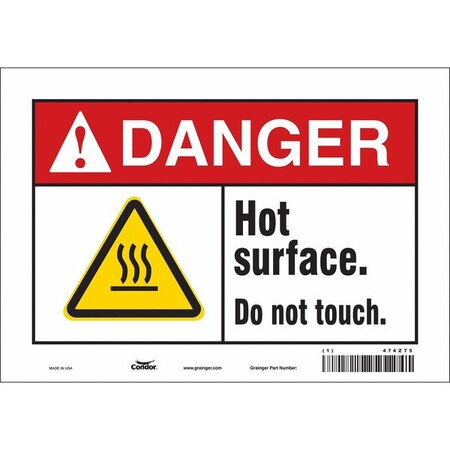 Condor Danger Sign, 7 in H, 10 in W, Vinyl, Vertical Rectangle, English, 474Z75 474Z75