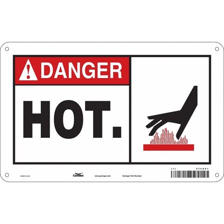 Condor Safety Sign, 7 1/2 in H, 12 in W, Polyethylene, Vertical Rectangle, English, 474Z01 474Z01