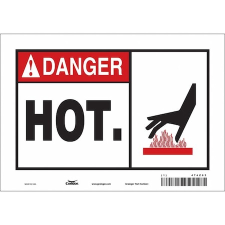 Condor Danger Sign, 7 in H, 10 in W, Vinyl, Vertical Rectangle, English, 474Z03 474Z03