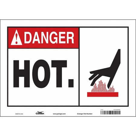Condor Safety Sign, 10 in Height, 14 in Width, Vinyl, Horizontal Rectangle, English, 474Z05 474Z05